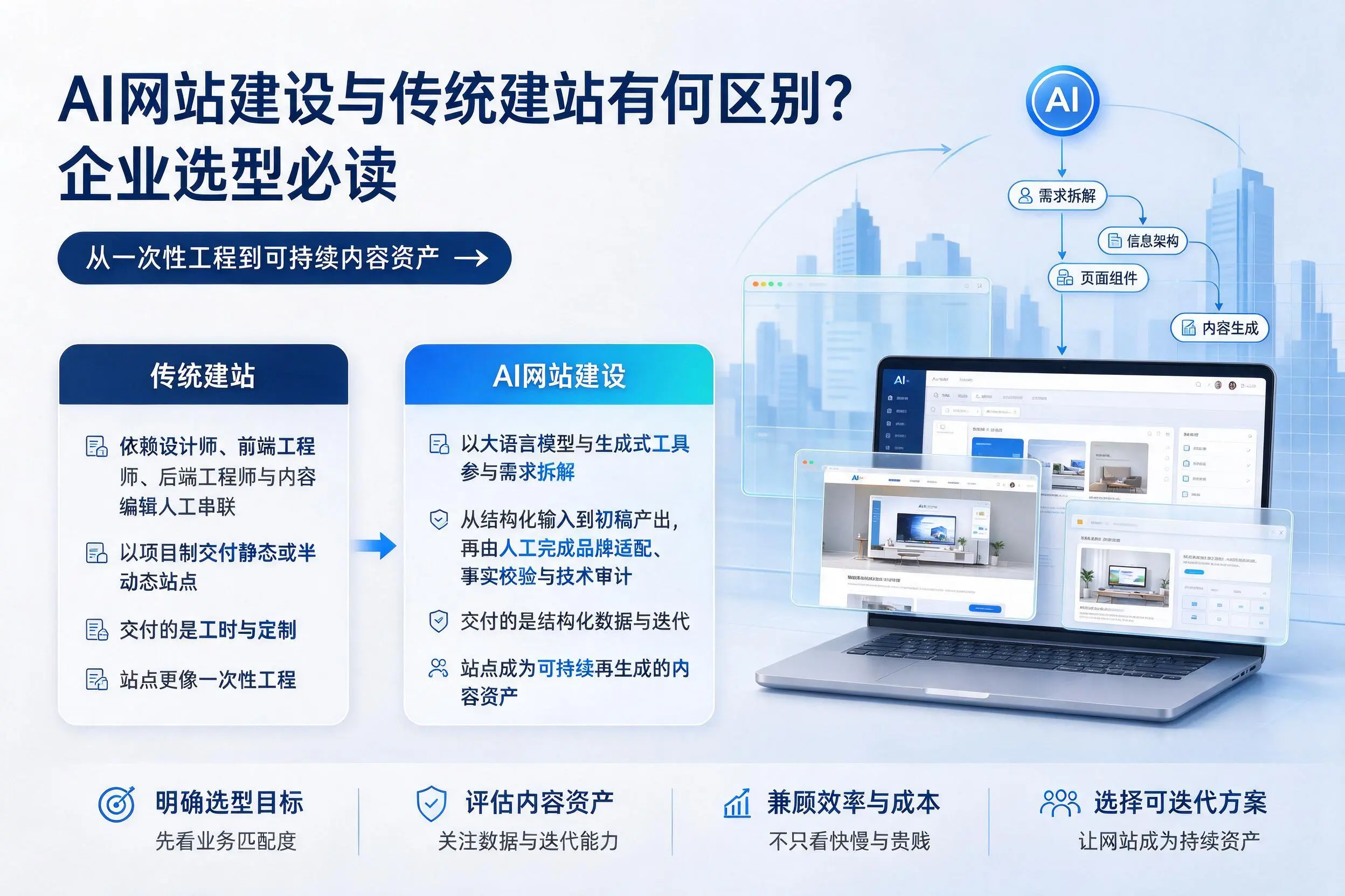 AI网站建设与传统建站有何区别?林芝企业选型必读