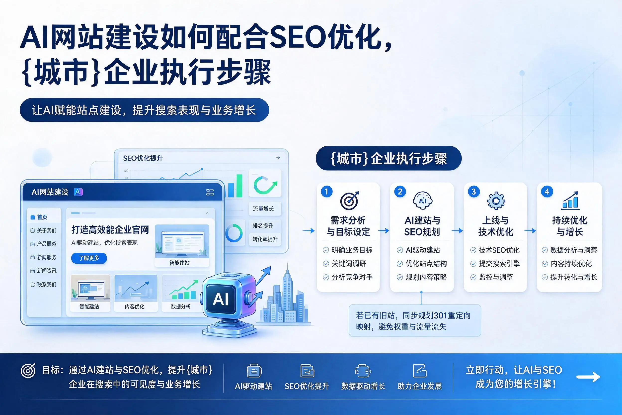 AI网站建设如何配合SEO优化，林芝企业执行步骤
