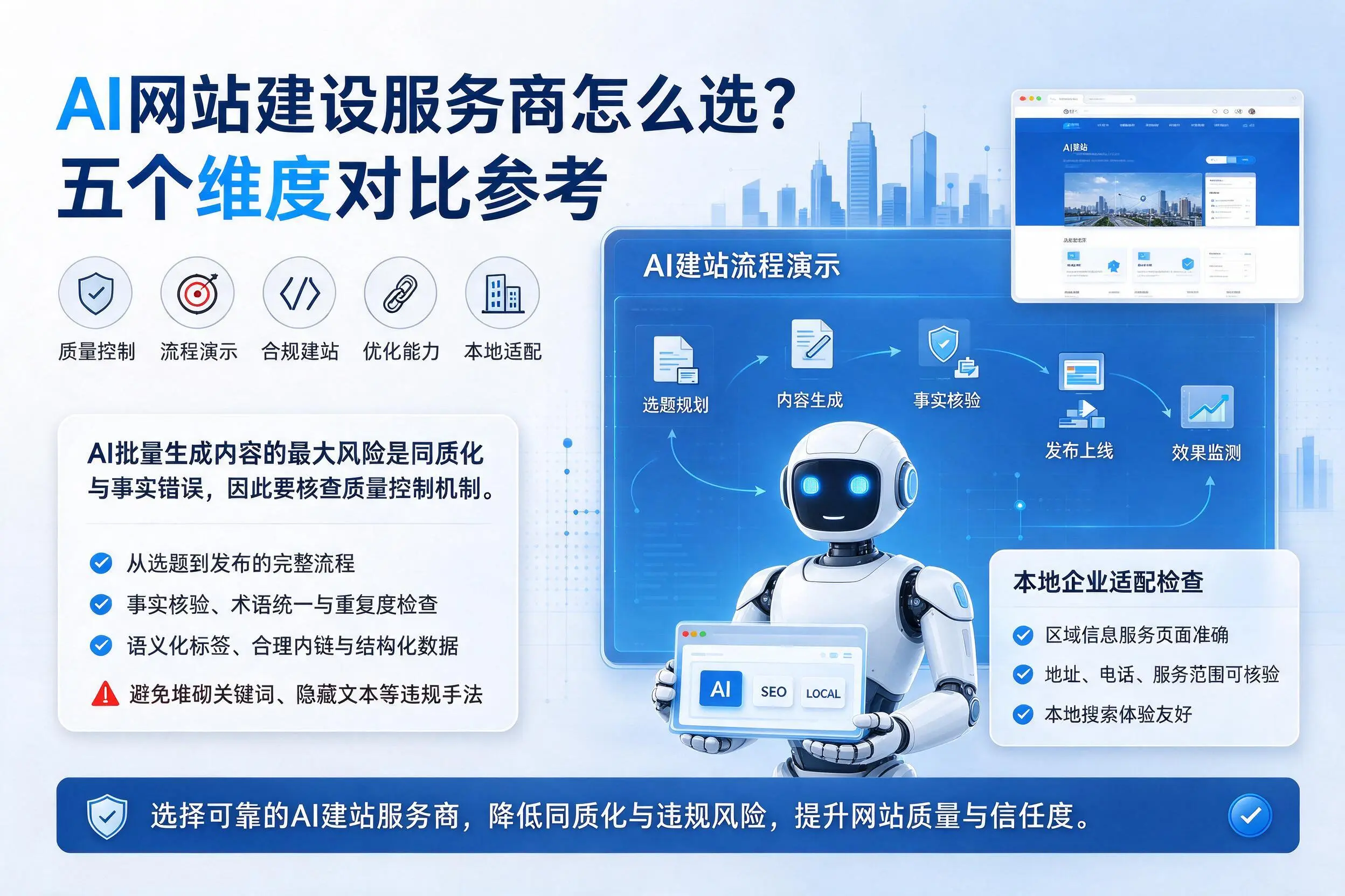 林芝AI网站建设服务商怎么选？五个维度对比参考